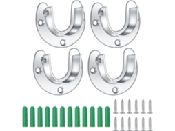 4 suportes de barra de armário inox 25mm S/MARCA