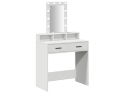 Tabela De Toucador De Maquilhagem Moderna Branca Vidaxl White Engineered Wood (79x41x140 Cm)