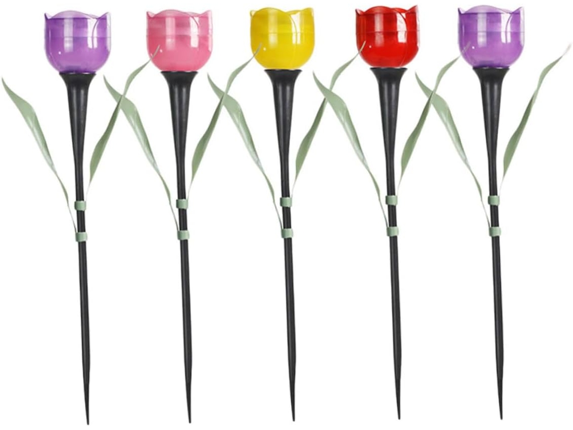 Conjunto De 5 Luminárias Solares De Led Para Jardim, Pátio Externo E Parques, Iluminação Decorativa, Gokoco