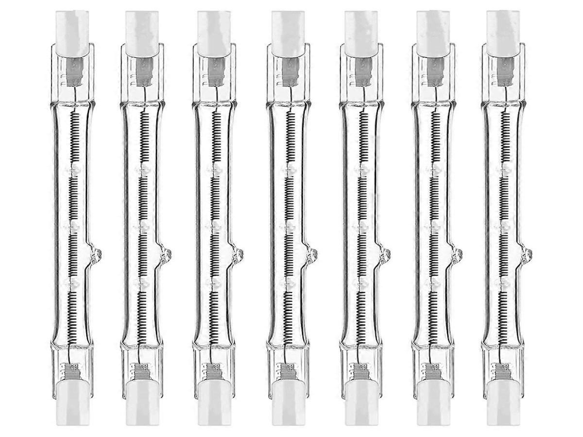 Lurelia Pacote com 7 Lâmpadas Halógenas Lineares R7s 150w 230v 2700k 118mm, Reguláveis, Cápsula Transparente, Para Residências