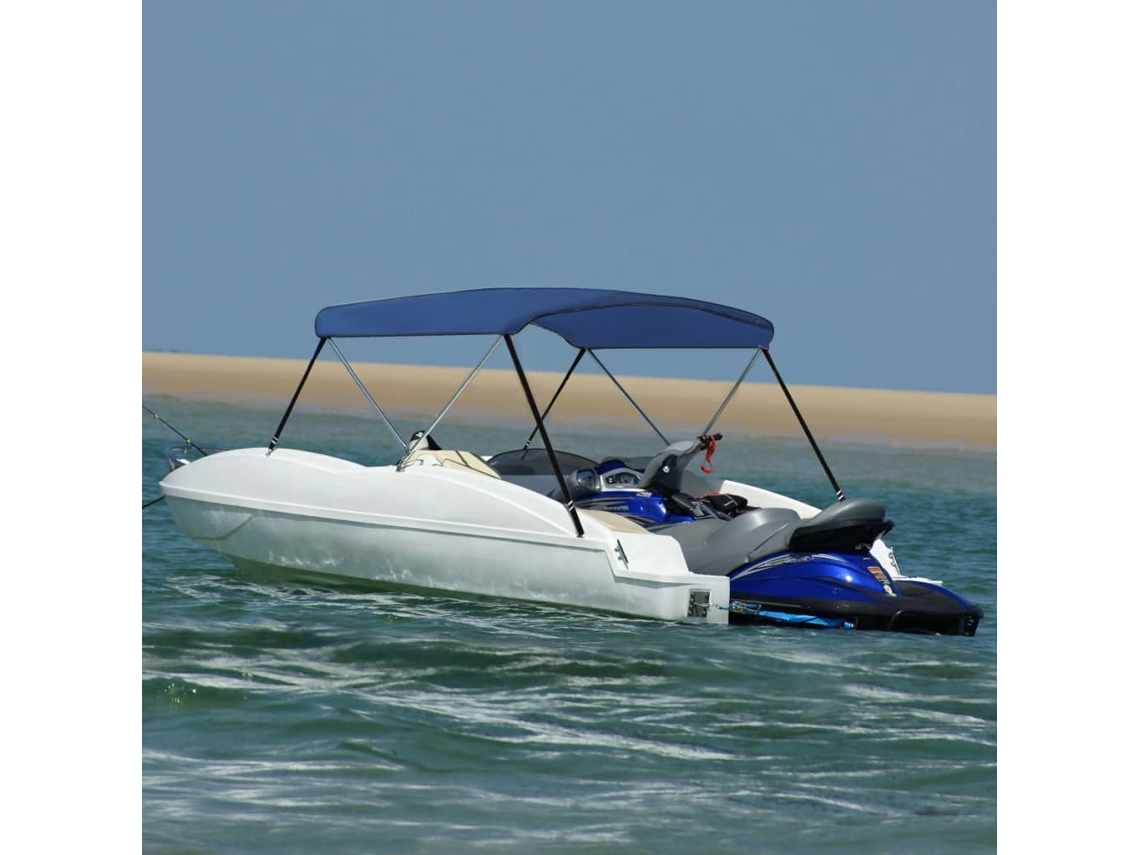 Vidaxl Toldo Em 2 Arcos Bimini 180x150x110 Cm Azul-marinho