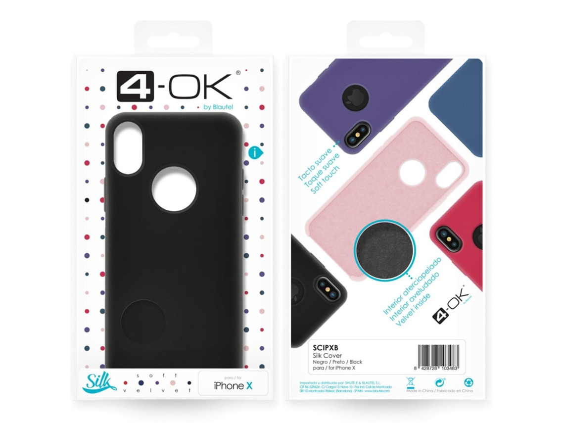 Capa Traseira 4-Ok Silk para iPhone X