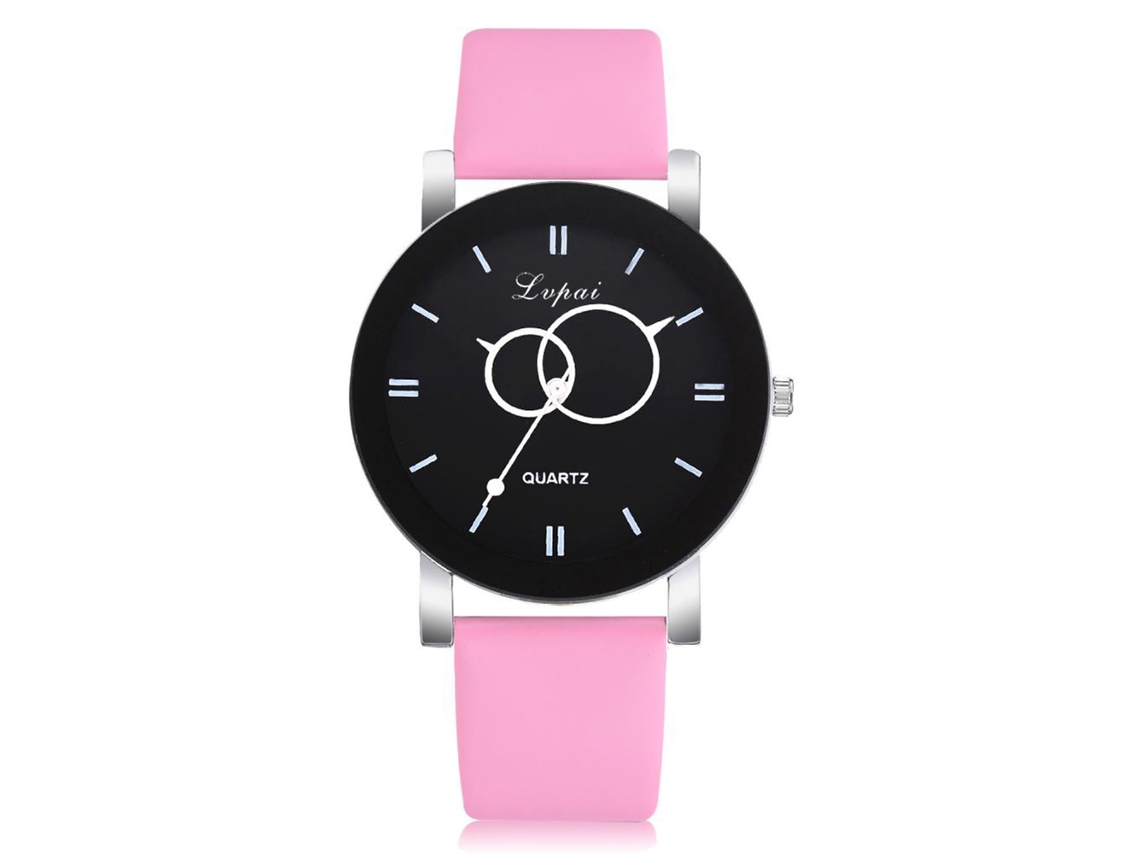 Reloj De Pulsera Para Mujer Simple Con Dial Fácil De Leer Y Correa De Pu (rosa)