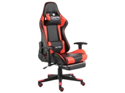 Vidaxl Cadeira De Gaming Giratória Com Apoio De Pés Pvc Vermelho