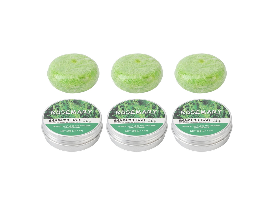 3pcs Sabonete Shampoo De Alecrim Para Crescimento Capilar Limpeza Profunda Nutrição Cabelo Portátil
