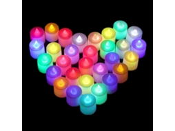 Conjunto De 24 Velas De Led Redondas E Multicoloridas, Sem Chama, Ideais Para Decorações De Halloween E Natal.