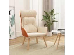 Vidaxl Cadeira De Descanso Pvc E Tecido Cor Creme