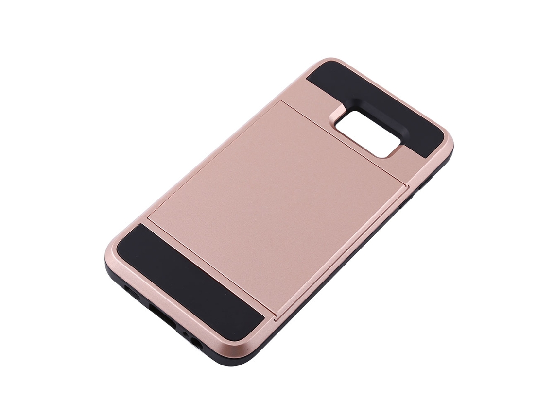 Capa deslizante para Samsung S6 Edge Plus com slot para cartão, rosa dourado