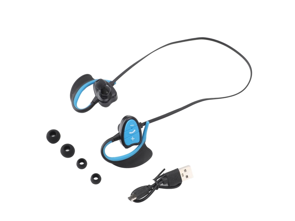 Fone de Ouvido Bluetooth Sem Fio IPX8 à Prova D'água para Natação Surf Mergulho com Redução de Ruído Azul S/MARCA