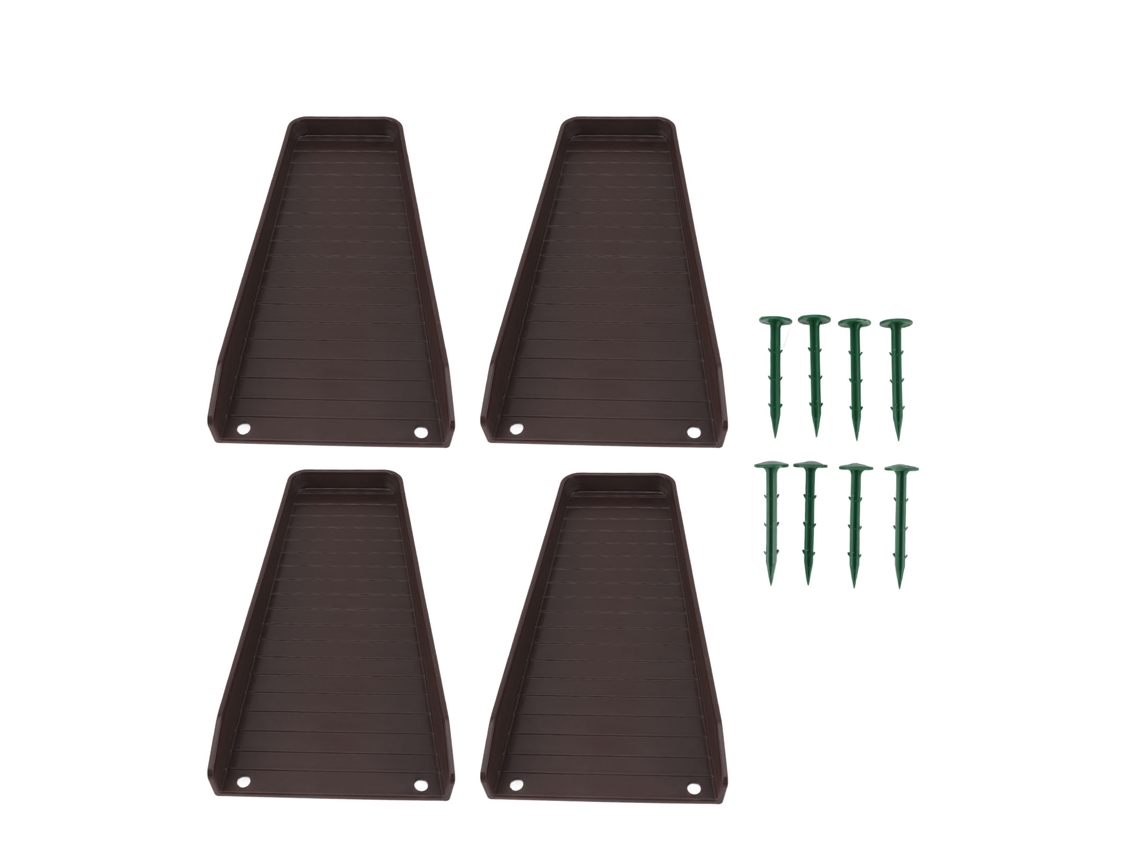 4pcs Extensão De Canaliza Com 8 Parafusos Marrom