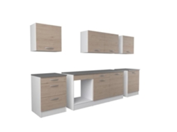 Cozinha completa 300 cm - decoração em carvalho - bancada incluída YOUDOIT