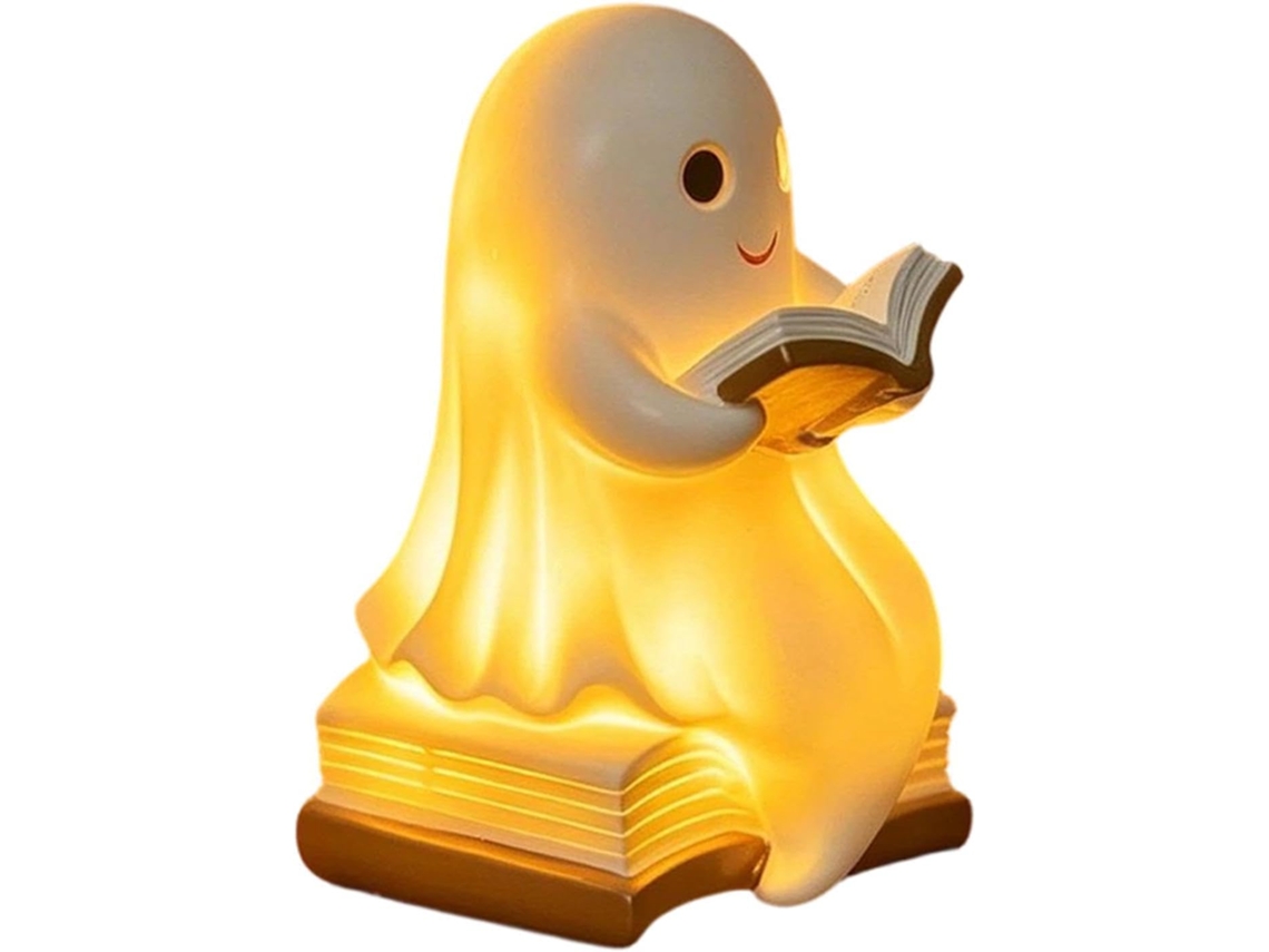Luminária De Leitura Fantasma, Decoração Em Resina Led, Luz Quente E Charmosa