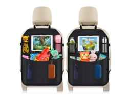 Capa Para Assento De Carro Com 2 Peças Com Bolso Transparente Para Tablet E Vários Bolsos Para Brinquedos/livros/garrafas Brilvibera