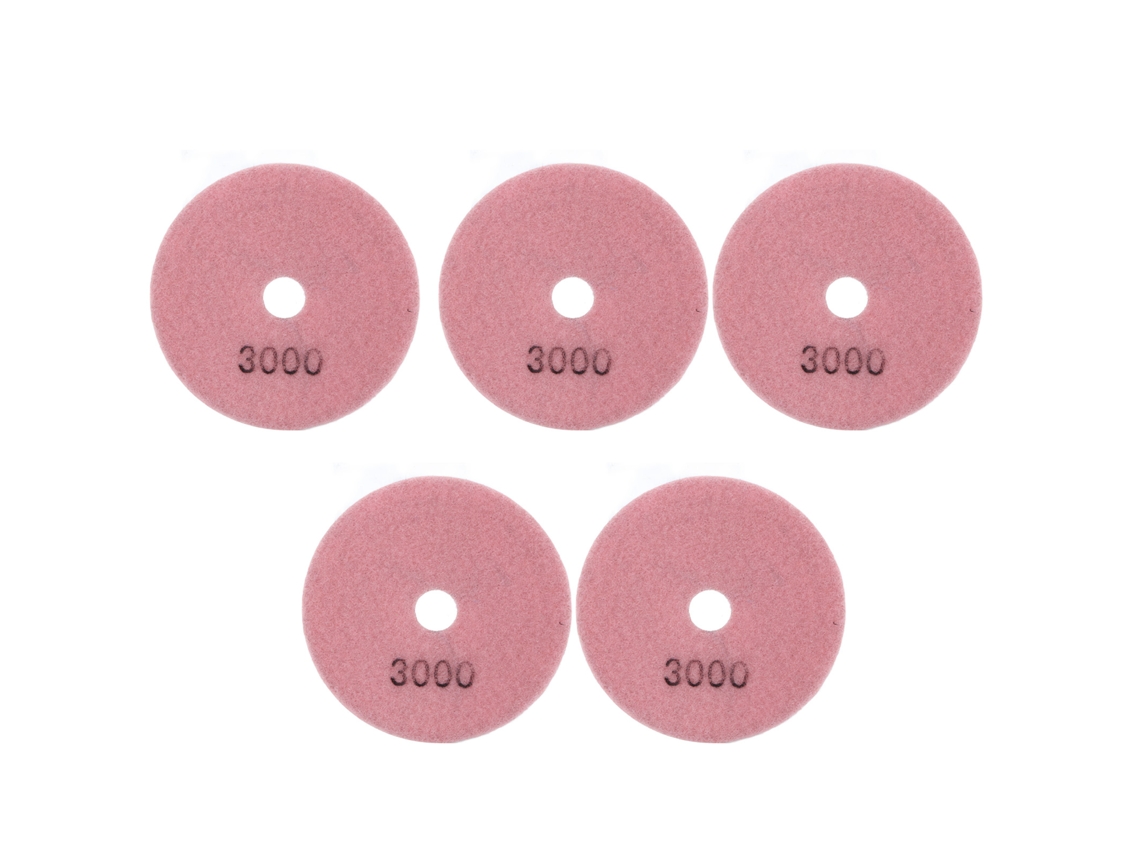 Kit 5 Lâminas de Polimento Diamante 4 polegadas 3000 Grits para Mármore Granito Cerâmica | S/MARCA