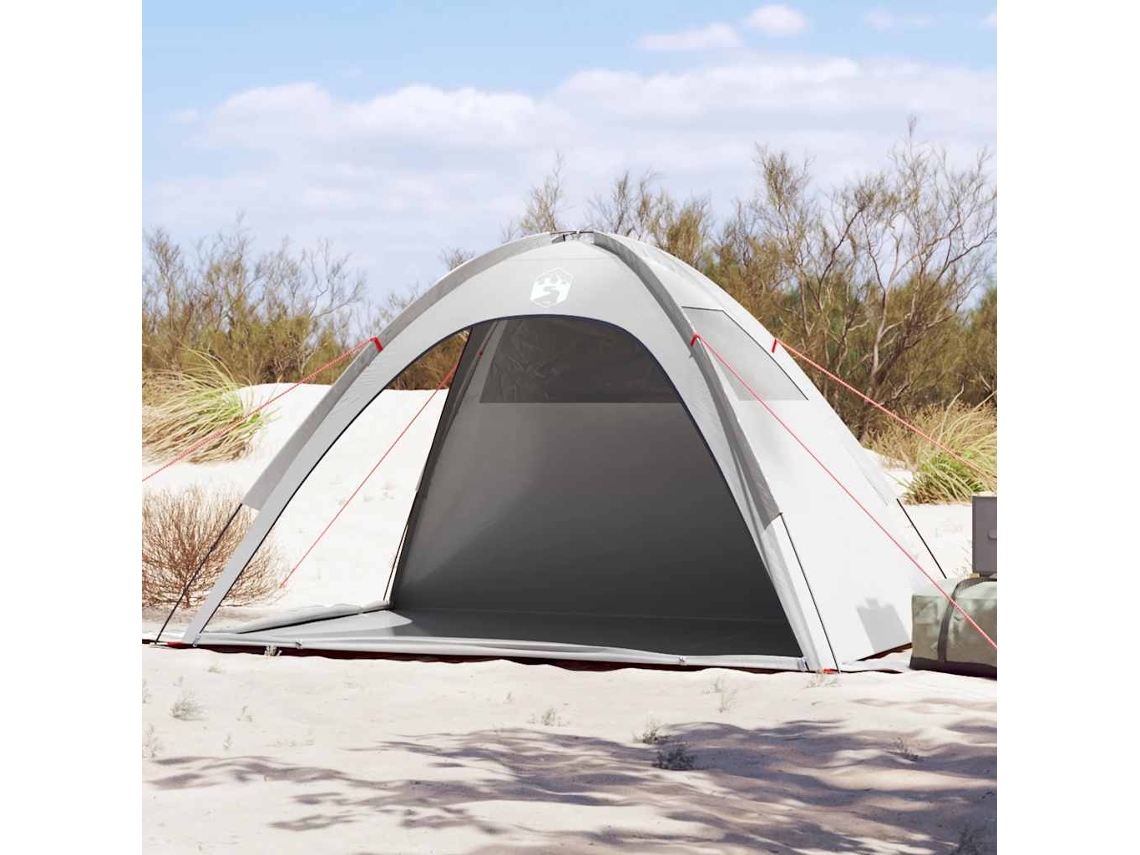 Vidaxl Tenda De Praia Impermeável Cinzento