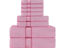 Rebe conjunto de Toallas Rosas, 2 Toallas de Baño, 2 Toallas de Mano Y 4 Toallitas, 600 Gsm Algodón Ring Spun Absorbente para Baño