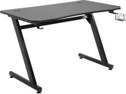Mesa Gaming HOMCOM Com suporte de copos e fones (Preto - 120x65x74,5 cm - MDF)