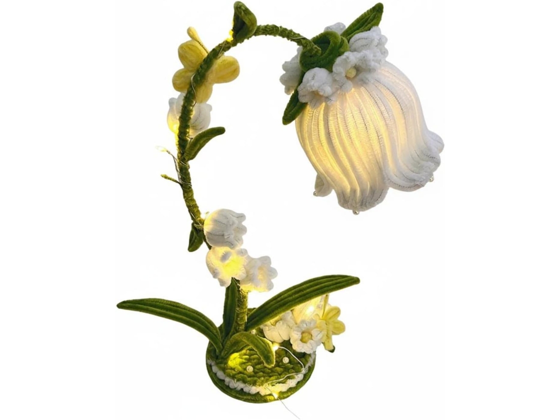 Luminária De Mesa Gralara Diy, Luminária De Chão Decorativa Com Design Lanterna, Flores Simbólicas E Iluminação Suave