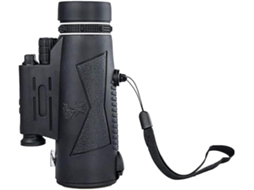Monocular Portátil com Luz Led Bak4 Prism Fmc Lens Monocular com Tripé, Telescópio de Alta Potência JYTGALX (preto)