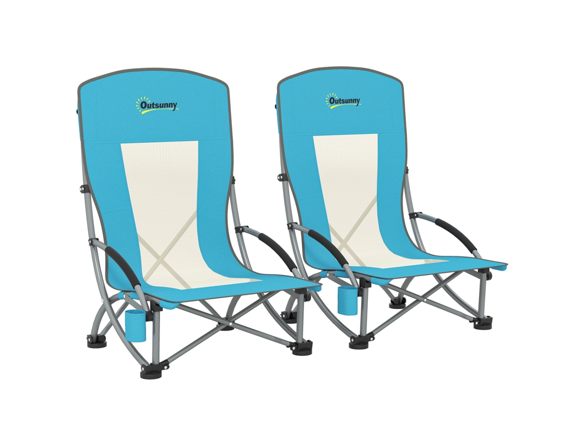Conjunto De Duas Cadeiras De Praia Dobráveis, Cadeiras De Camping Dobráveis E Leves, Com Bolsa De Armazenamento E Porta-copos, Medindo 70 X 58 X 79