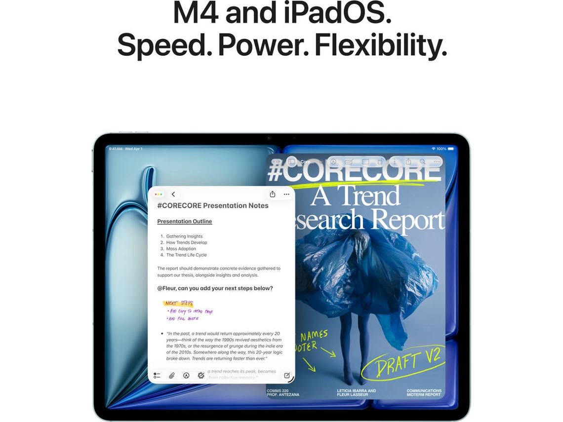  iPad APPLE Air (11'' - M4 - 128 GB - Wi-Fi + Cellular - Luz das Estrelas)