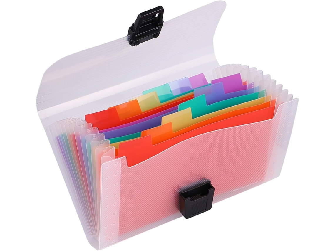 Organizador multifuncional Osaladi com 2 peças e bolsas expansíveis com núcleos coloridos para arquivos de massas e outros itens.