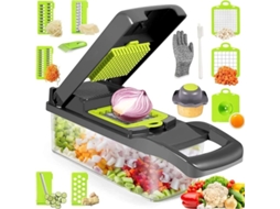 Lurelia Mandolina Multifuncional Ajustável, 15 Em 1, Lâminas Inoxidáveis, Recipiente Incluído, Para Legumes