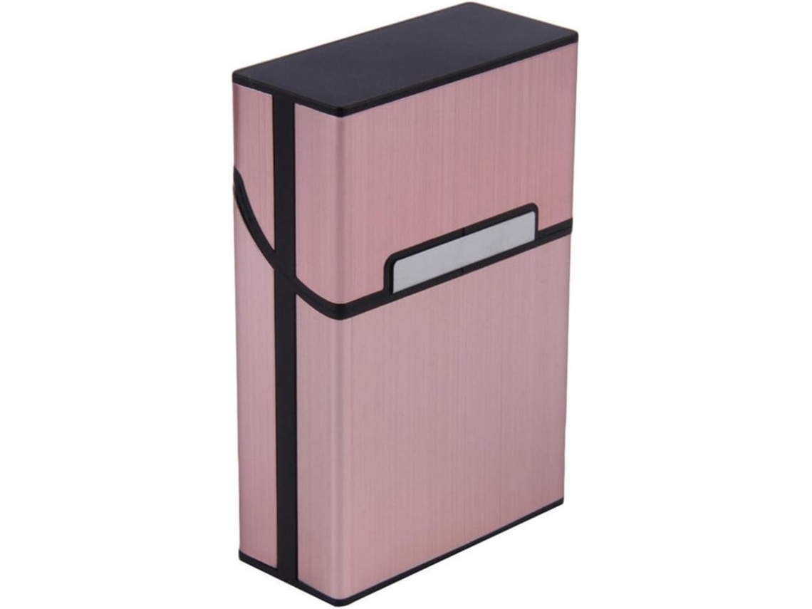 Caixa De Cigarro De Alumínio Leve Cor Ouro Rosa