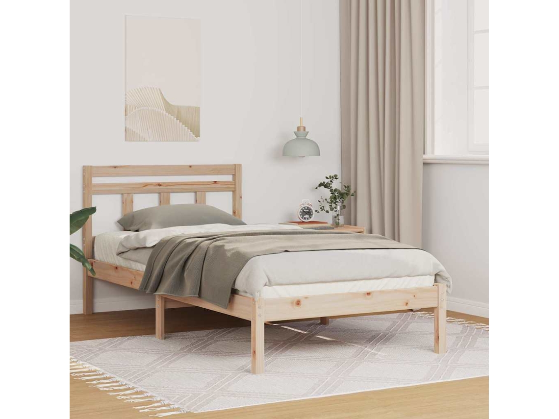 Vidaxl Estrutura da Cama Castanho 90 X 200 Cm