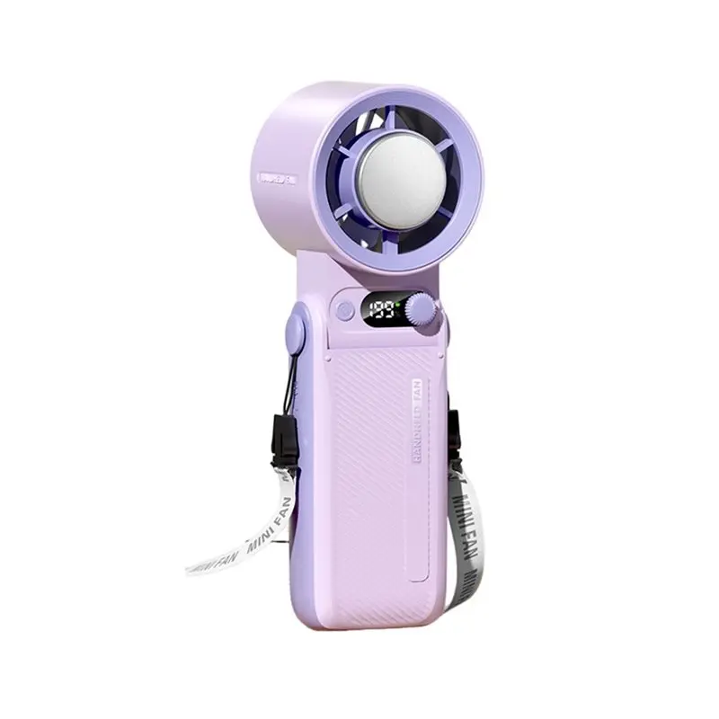 (roxo Claro) Ventilador Portátil Dobrável De Mão, Recarregável