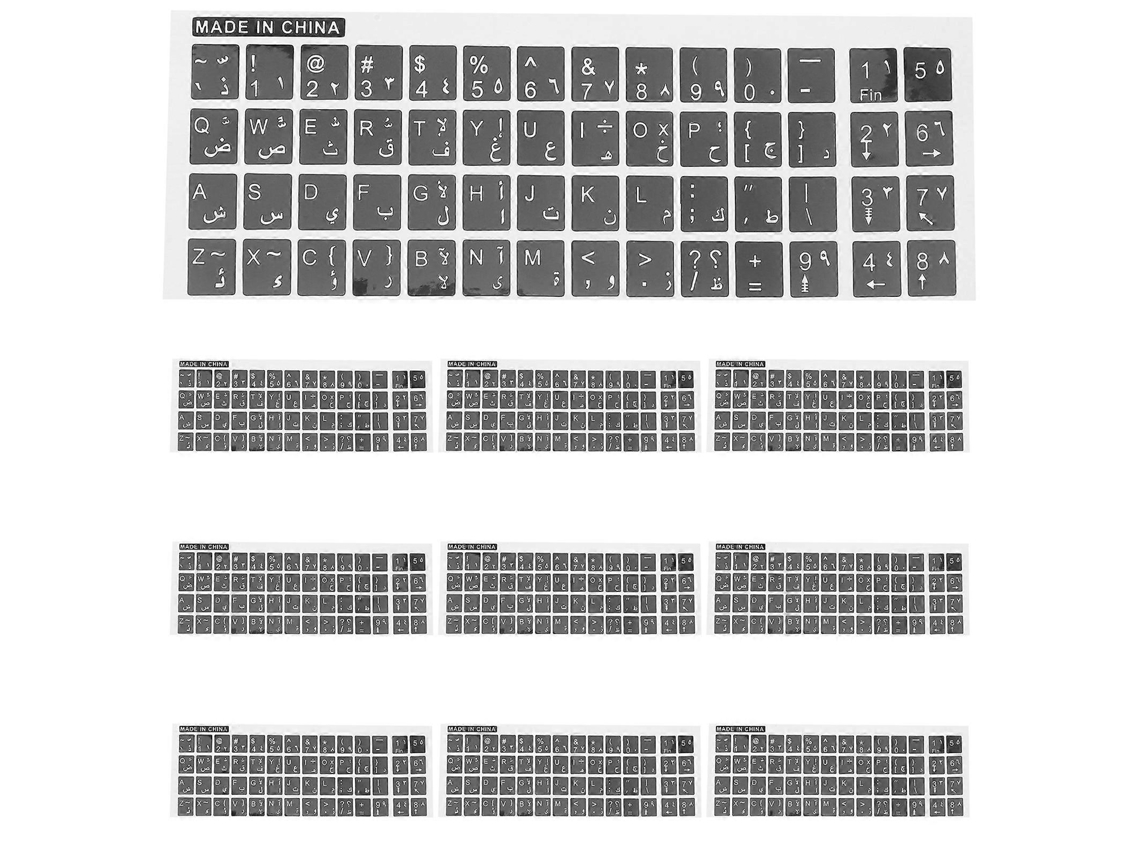 10 Folhas De Adesivos De Substituição Para Teclado Árabe, Decalques Para Teclado Ly Ebike