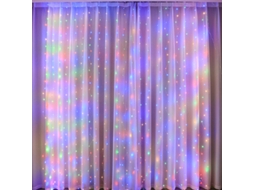 Cortina de Luzes Led Coloridas , com Controle Remoto Usb, 8 Modos. MDUG (3m X 2m)
