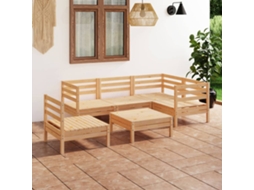 Conjunto Lounge Jardim Pinho Maciço 6 Pcs Dkd Home Decor