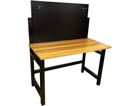 Mesa dobrável de aço e madeira Defpro. Carga máxima da ferramenta 50 kg.