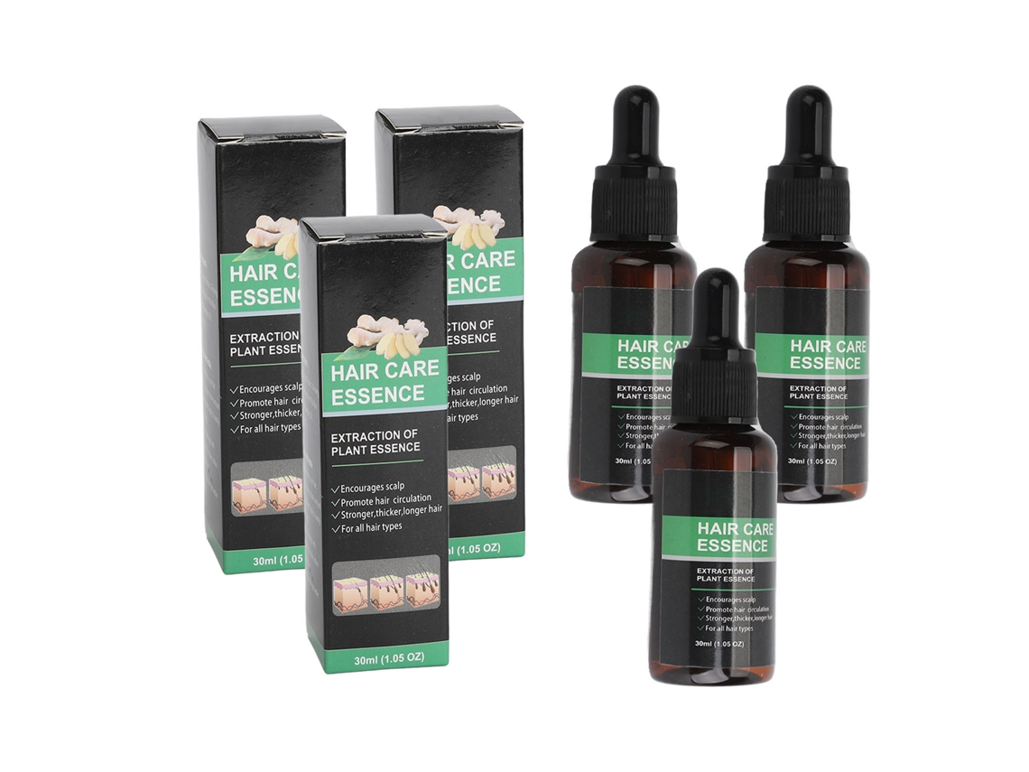 3 Pcs Óleo Essencial De Crescimento Capilar 30ml Gengibre Suave Seguro Para Todos Os Tipos De Cabelo