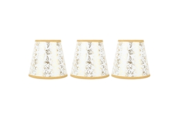 3 Abajures de Tecido Moderno E14 Clip On para Lustre Mesa Lâmpada Ouro