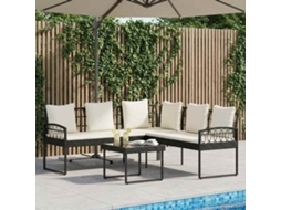 Vidaxl Conjunto De Sofá De Jardim 2 Unid. Preto E Creme