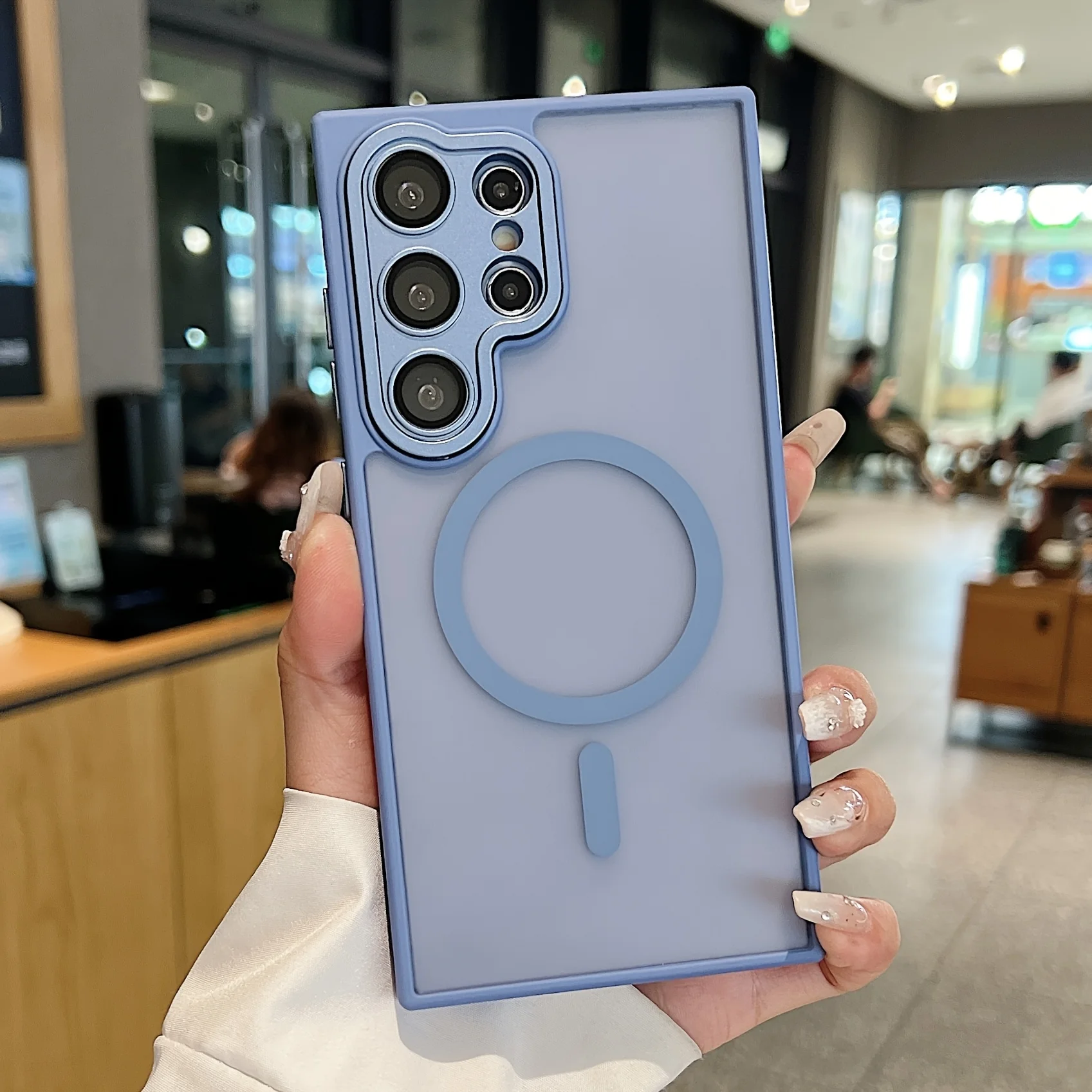 Capa Para Celular Samsung À Prova De Choque Com Magsafe (azul Ultra Claro)