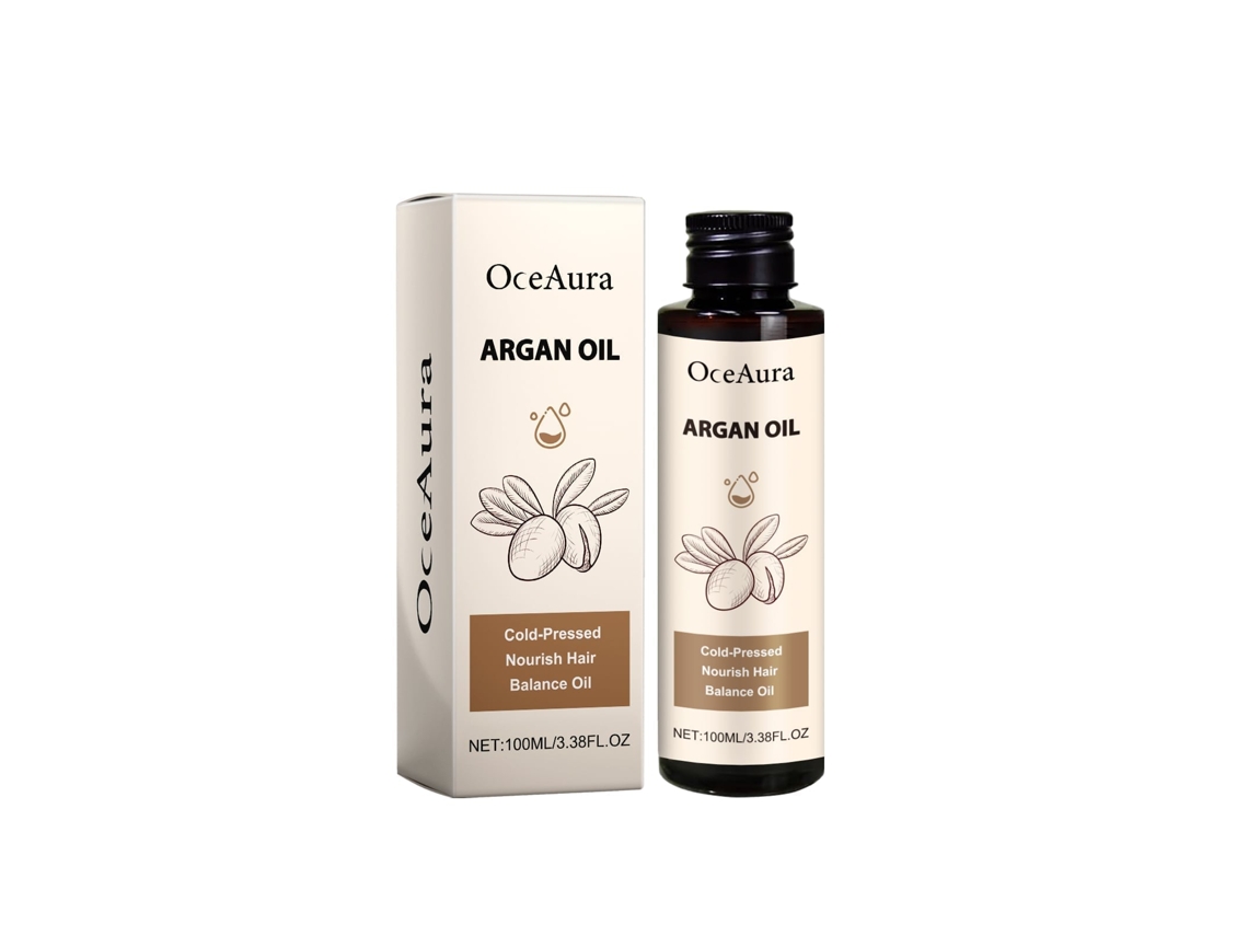 Óleo de Argan Oceaura da LAXISCREED para Reparar Cabelo Seco e Crespo, Hidrata Pele e Oferece Múltiplos Efeitos