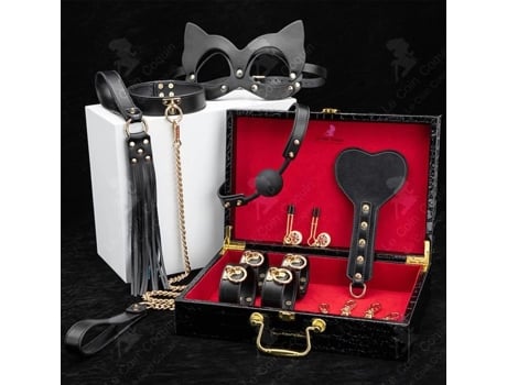 Kit Sm Lcc® Adulto 8 Peças/conjunto, Máscara Para Os Olhos, Gags, Algemas, Pulseiras, Colar, Brinquedos Sexuais Cosplay
