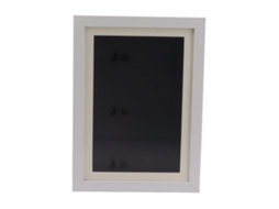 Moldura infantil Baok para arte, feita de MDF com abertura frontal magnética, intercambiável, exibe 50 obras, branca.