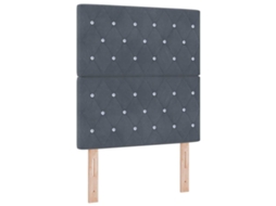 Cabeceira | Painel De Cama Led Com Cabeceira Manual Cinza Escuro 80 Cm Poliéster