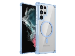 Capa Magnética Transparente Para Samsung Galaxy S24 Ultra - Azul Royal