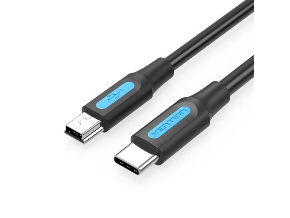 Cabo Usb 2.0 Tipo-C VENTION Cowbg/ Usb Tipo-C Macho Miniusb Macho/ 1,5M/ Preto