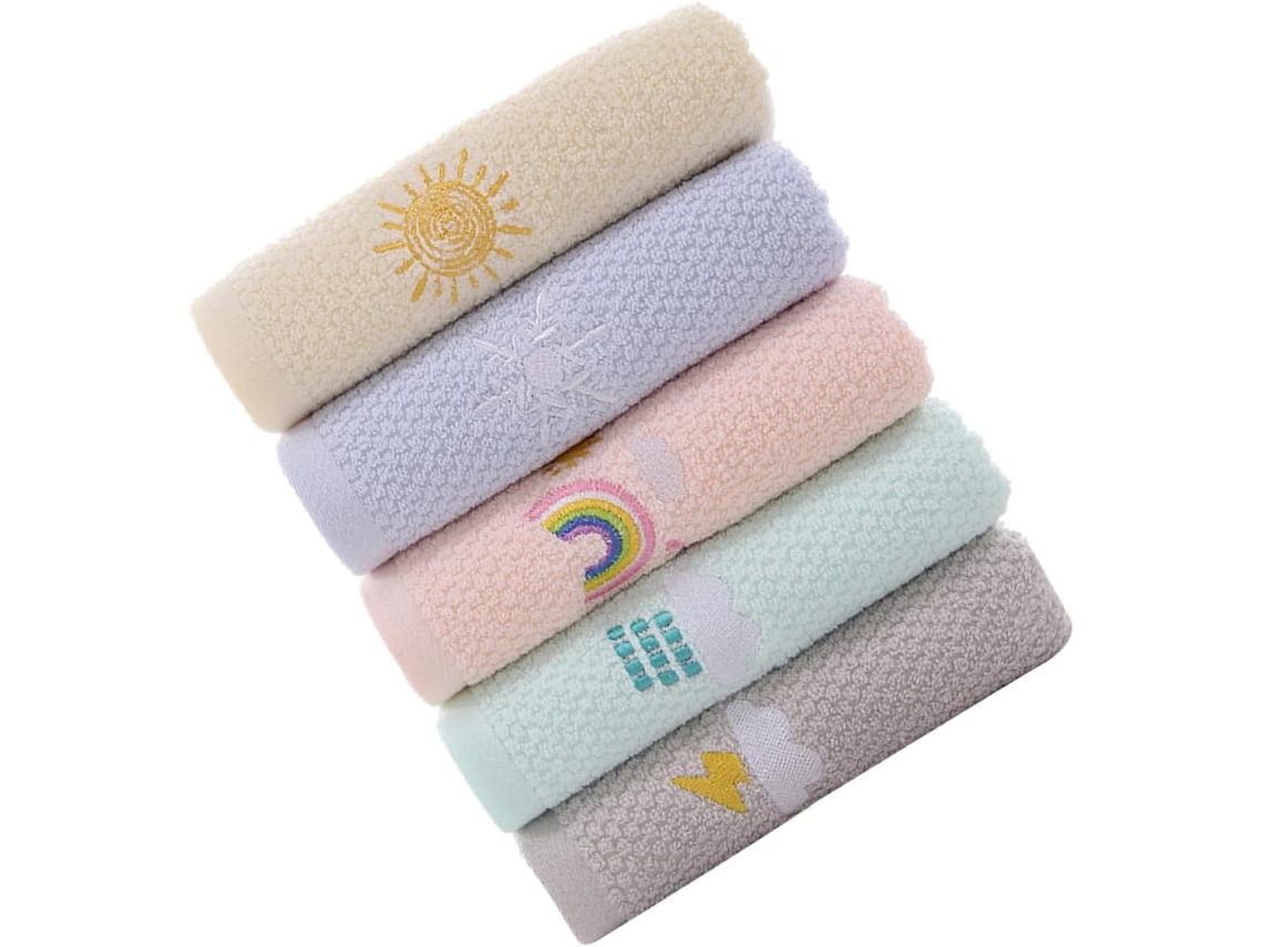 Conjunto De 5 Toalhas De Mão Absorventes De Algodão Para Meninos E Meninas (tamanho Pequeno)