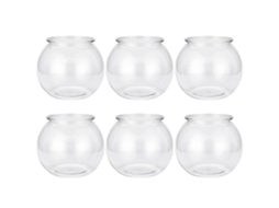 Rebe 6 Vasos de Plástico Transparentes para Terrário, Aquário, Floreros, Recipientes de Doces, Decoração de Mesa 12,5x12,5x10cm Transparente