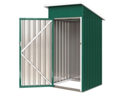 Galpão Metálico Exterior 0,74 M² com porta inclinada, fecho ventilado, 107,5x91x185 Cm, verde | S/MARCA