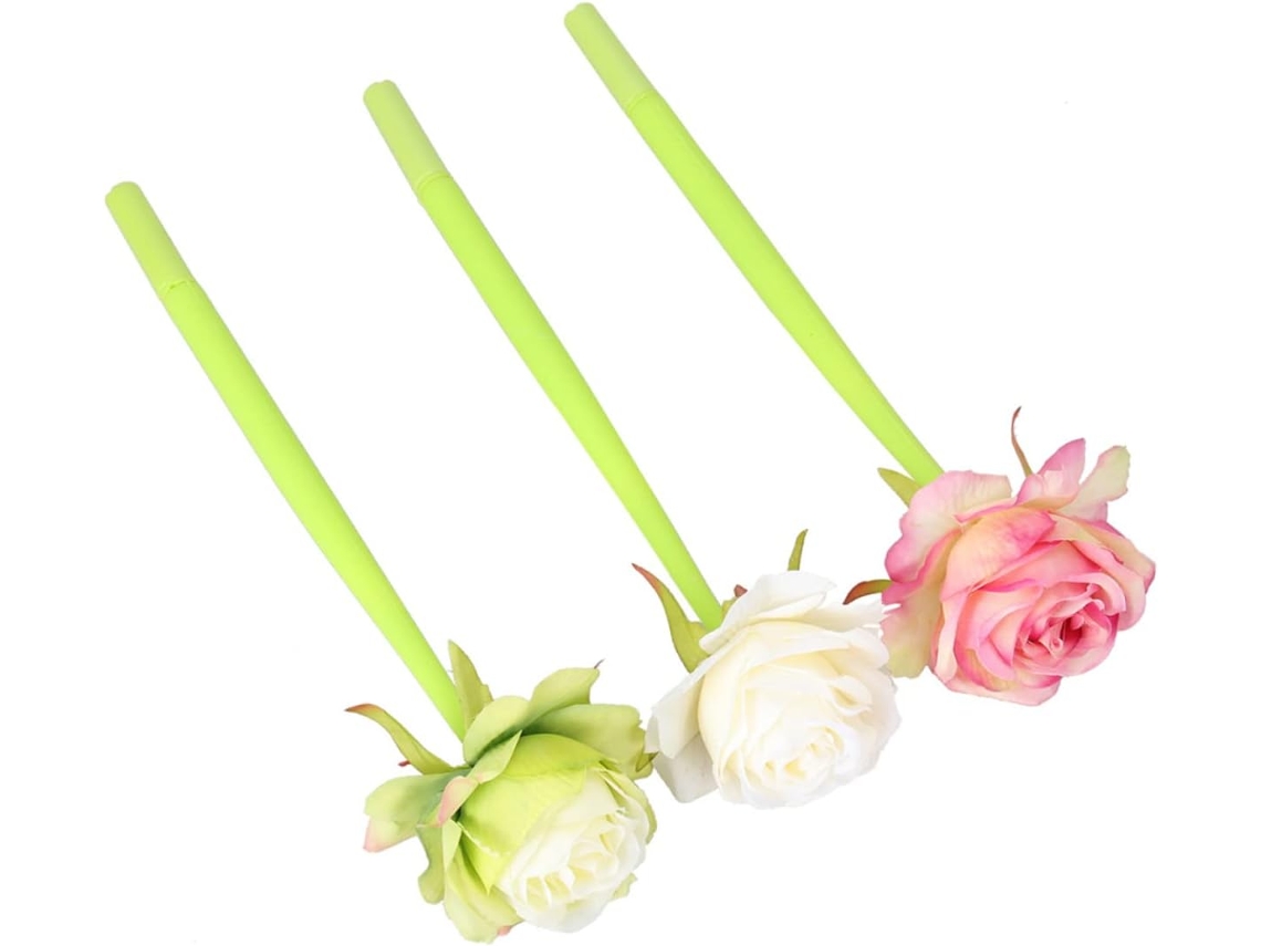 Conjunto De 4 Canetas Em Gel Showero Com Estampa Rosas, Criativas Para