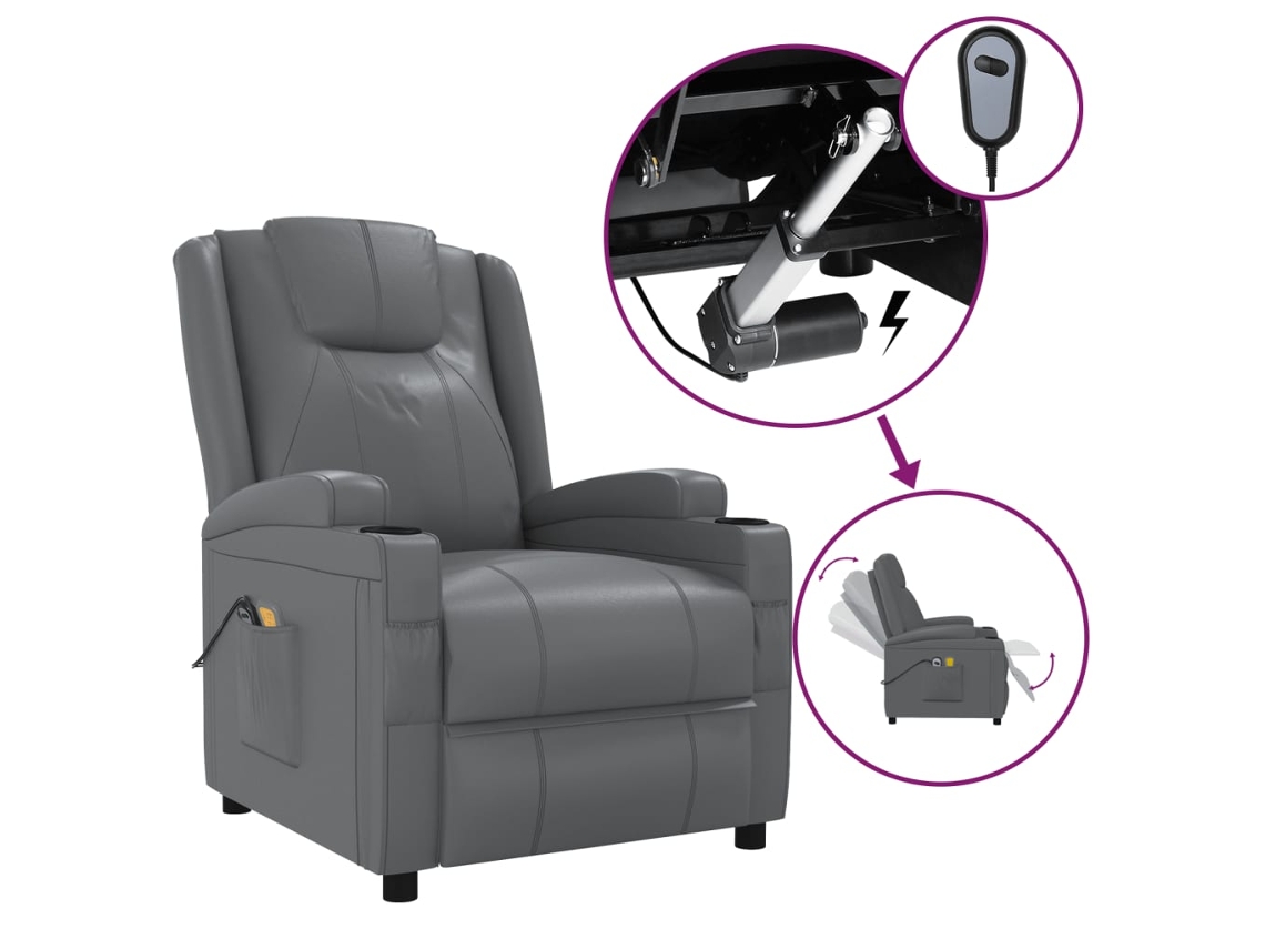 Electric Massage Chair, Electric Massage Chairs Vidaxl Antracite Couro Artificial
