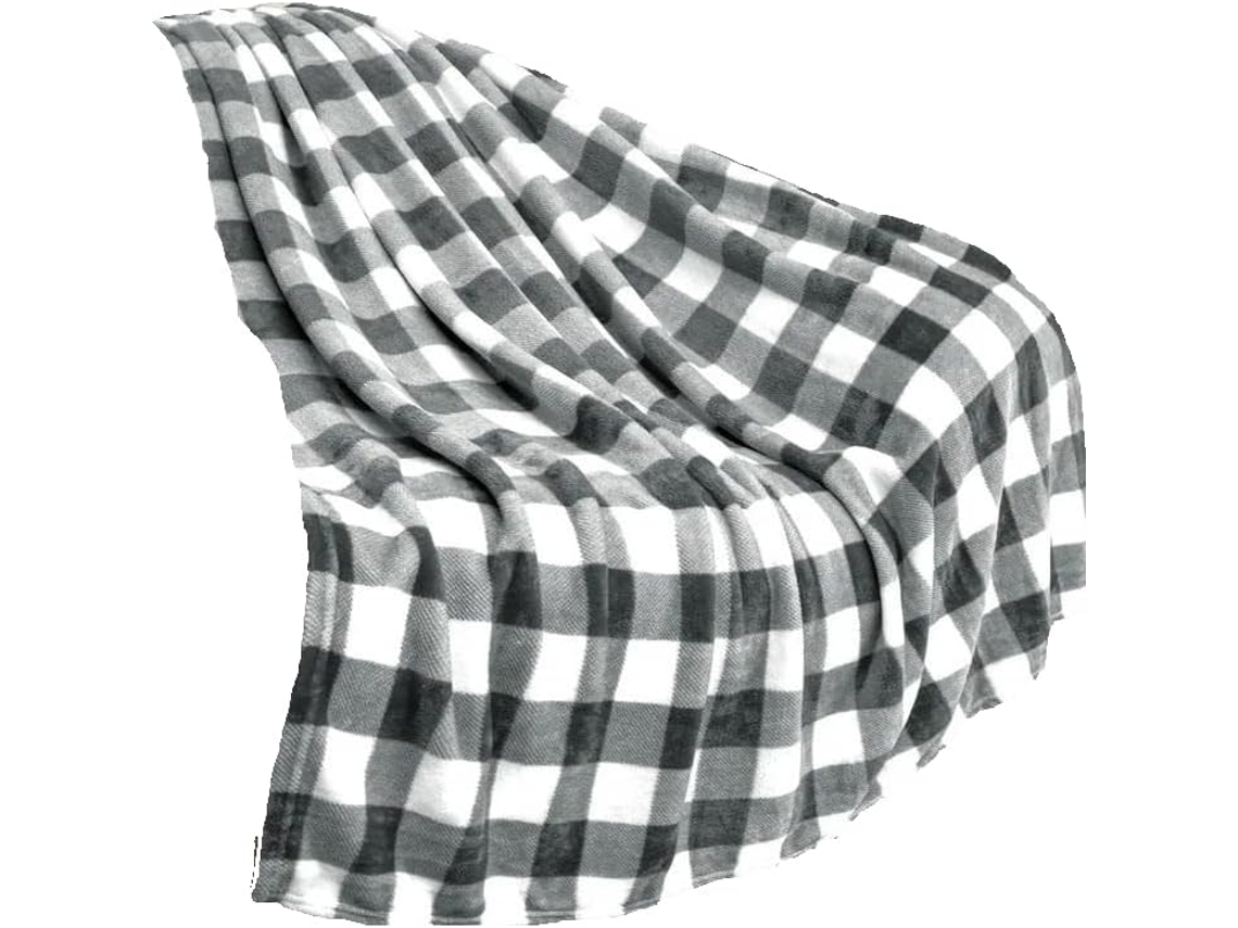 Manta de Flanela Xadrez Preta e Vermelha Syjym Quente Macia para o Natal Decoração Presente, Macio, Quente,